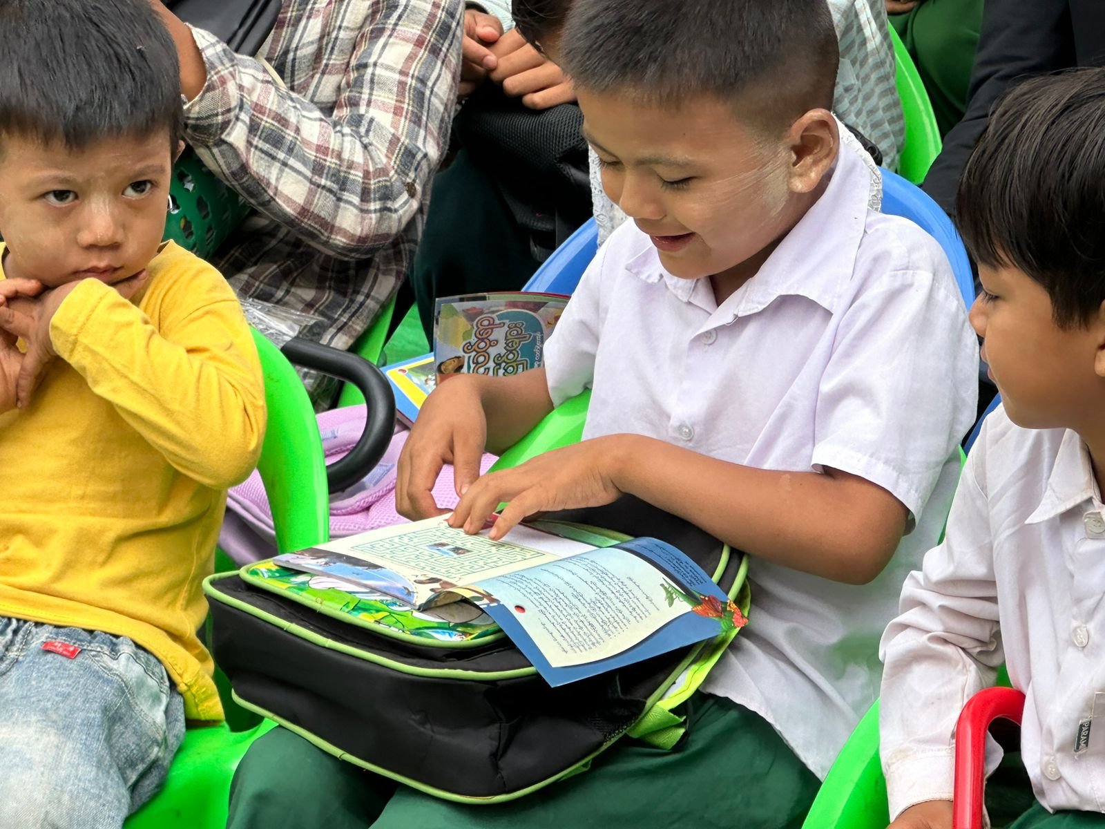 child reading a book