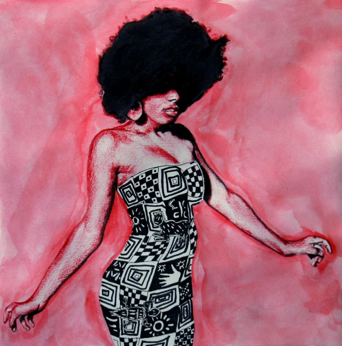 Woman in Igbo Print Dress