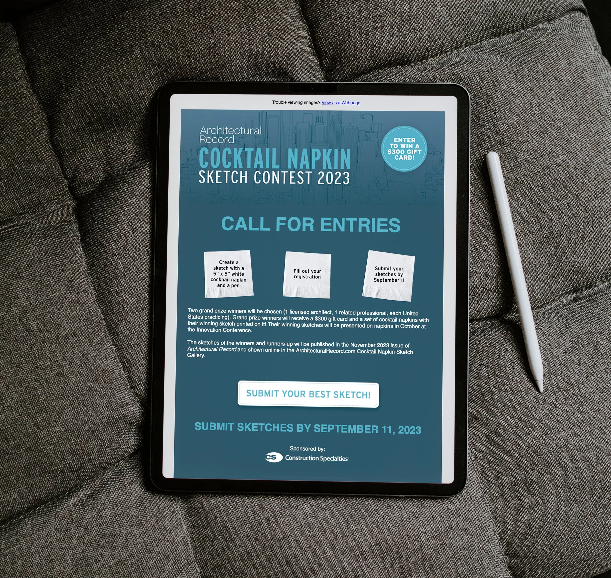 AR Cocktail Napkin Sketch Contest