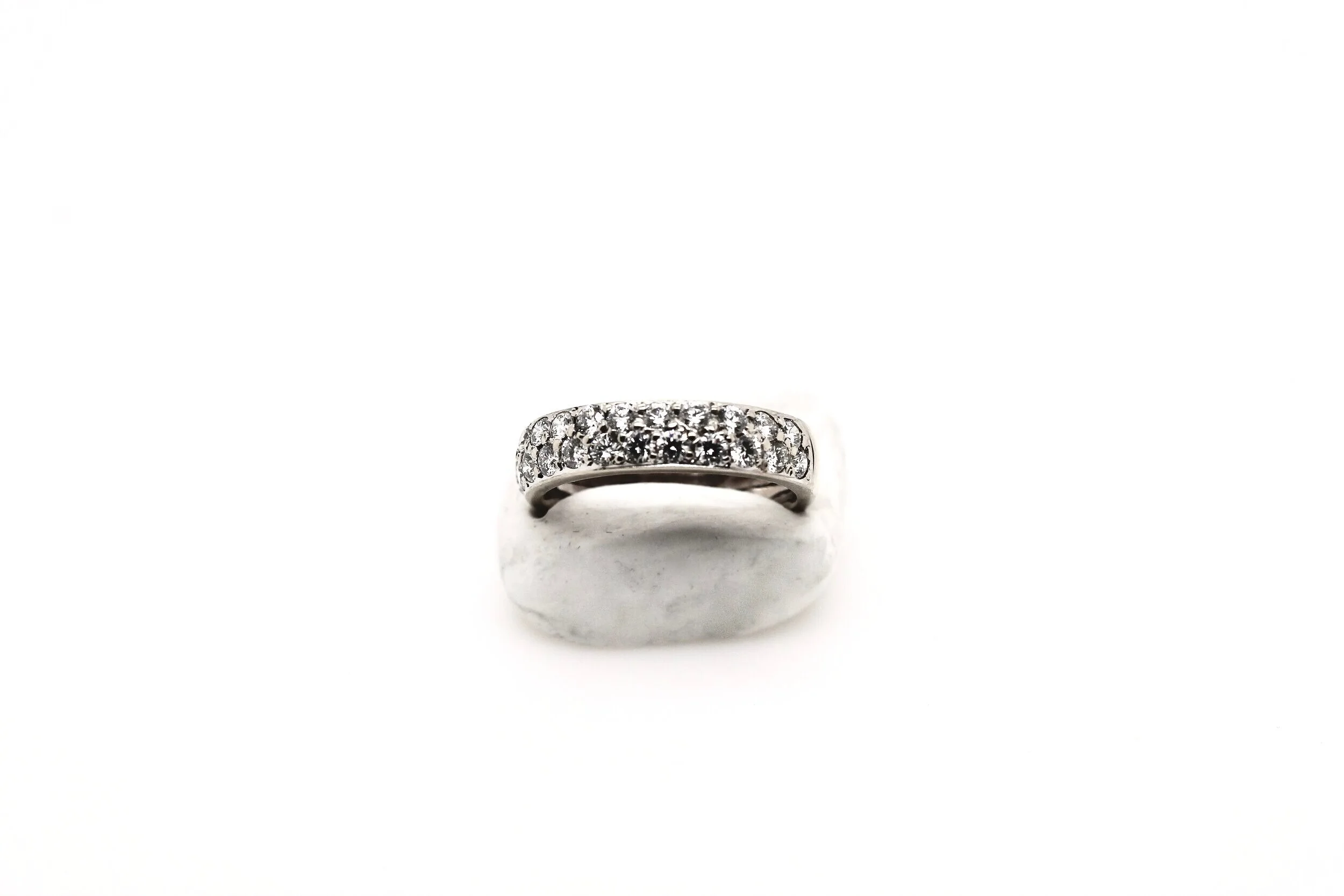 White Gold Pave Encrusted Diamond Band