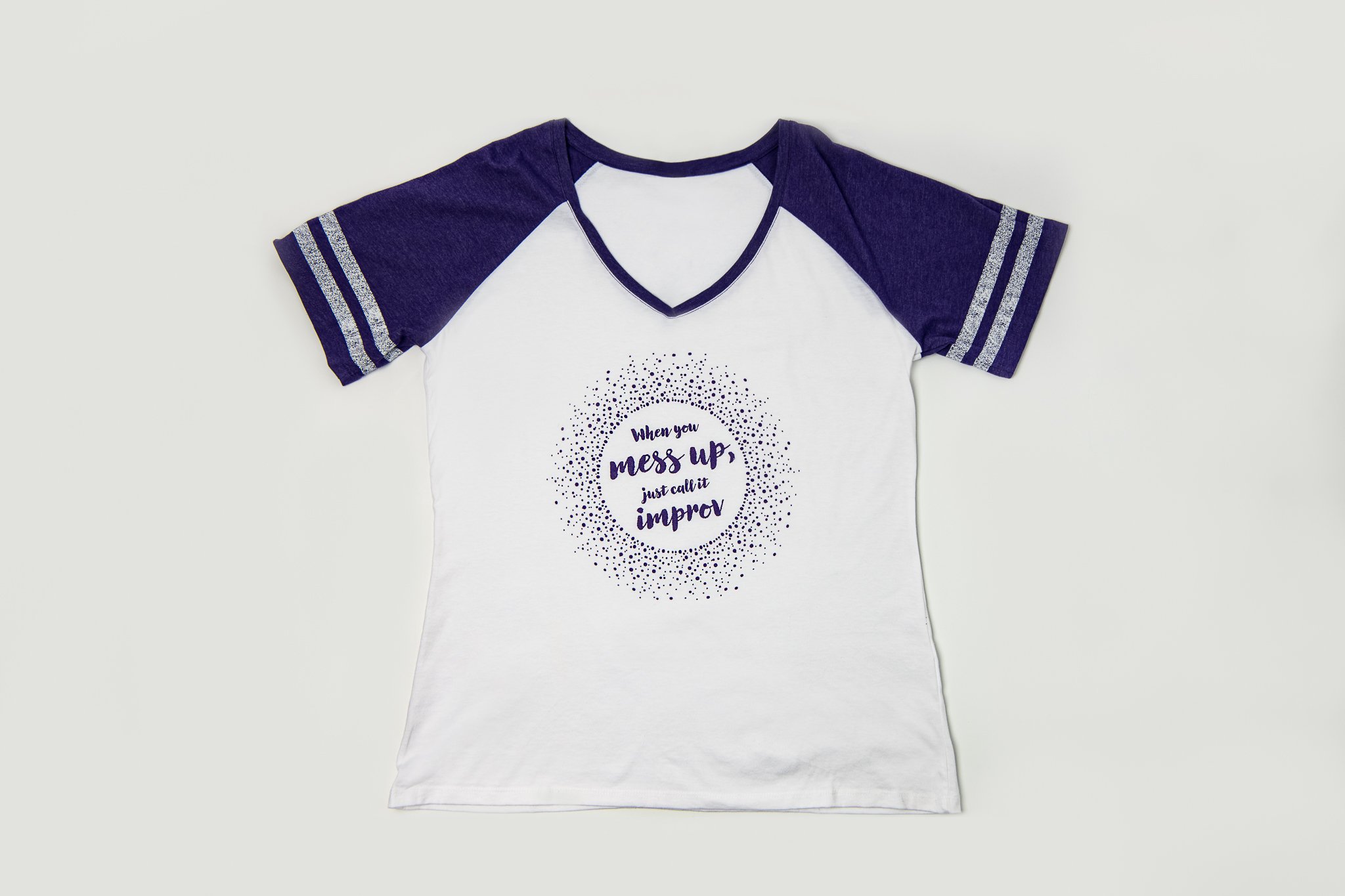 Our Purple-Sleeved Improv T-Shirt