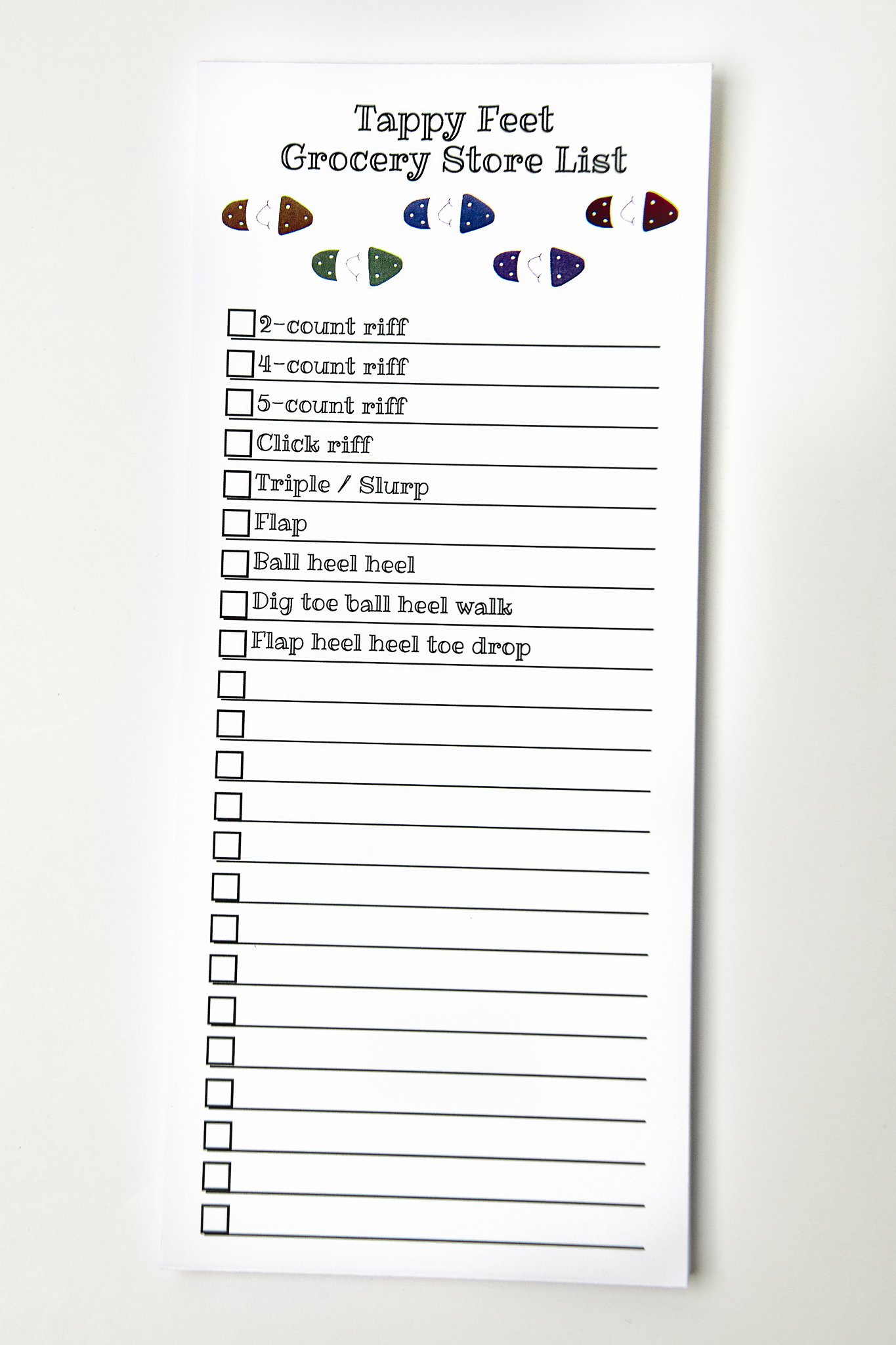 The Grocery Store Shopping List that helps you practice tap dance steps!