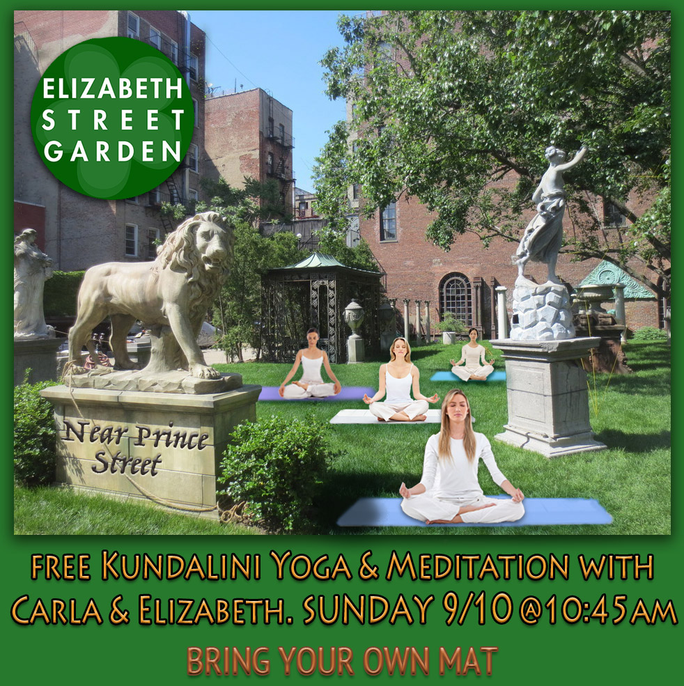 Elizabeth Street Garden - Official Website, Calendar
