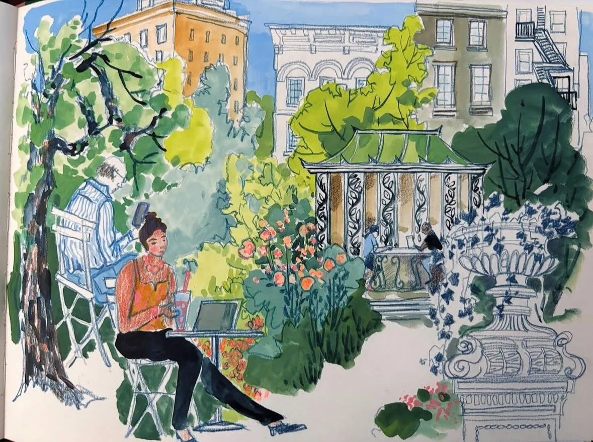 This week&rsquo;s featured work from our Call To Artists is a sketch by @hazeljarvisstudio 

Submit your ESG inspired artwork to art@elizabethstreetgarden.com 🌱