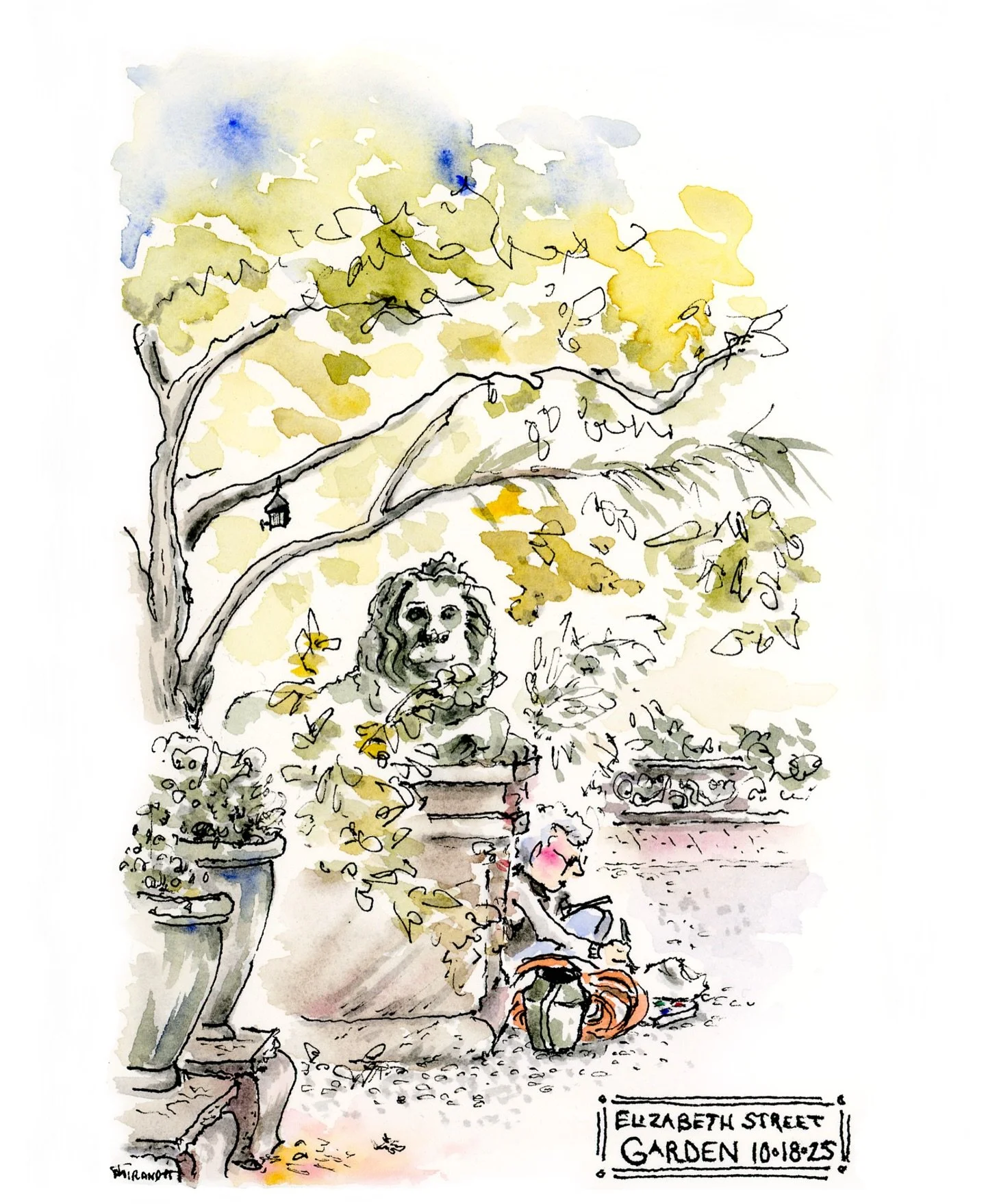 This week&rsquo;s featured work from our Call to Artists is a watercolor illustration by Joana Miranda.

Submit your ESG inspired work to art@elizabethstreetgarden.com 🪴