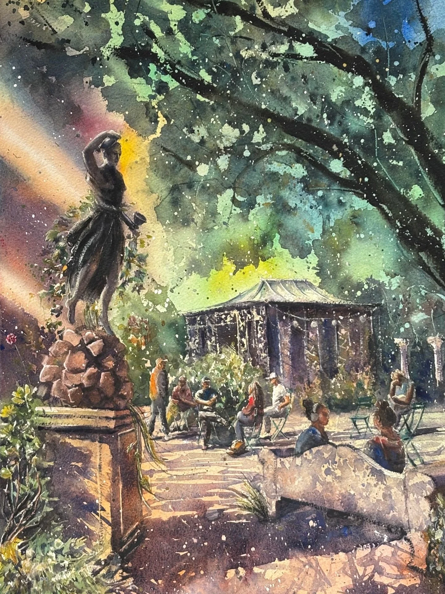 This year&rsquo;s first featured work from our Call to Artists is a watercolor painting titled &ldquo;Golden Hour in Elizabeth Street Garden, NYC&rdquo; by @daria_watercolor_nyc 

Please submit your ESG inspired work to art@elizabethstreetgarden.com 