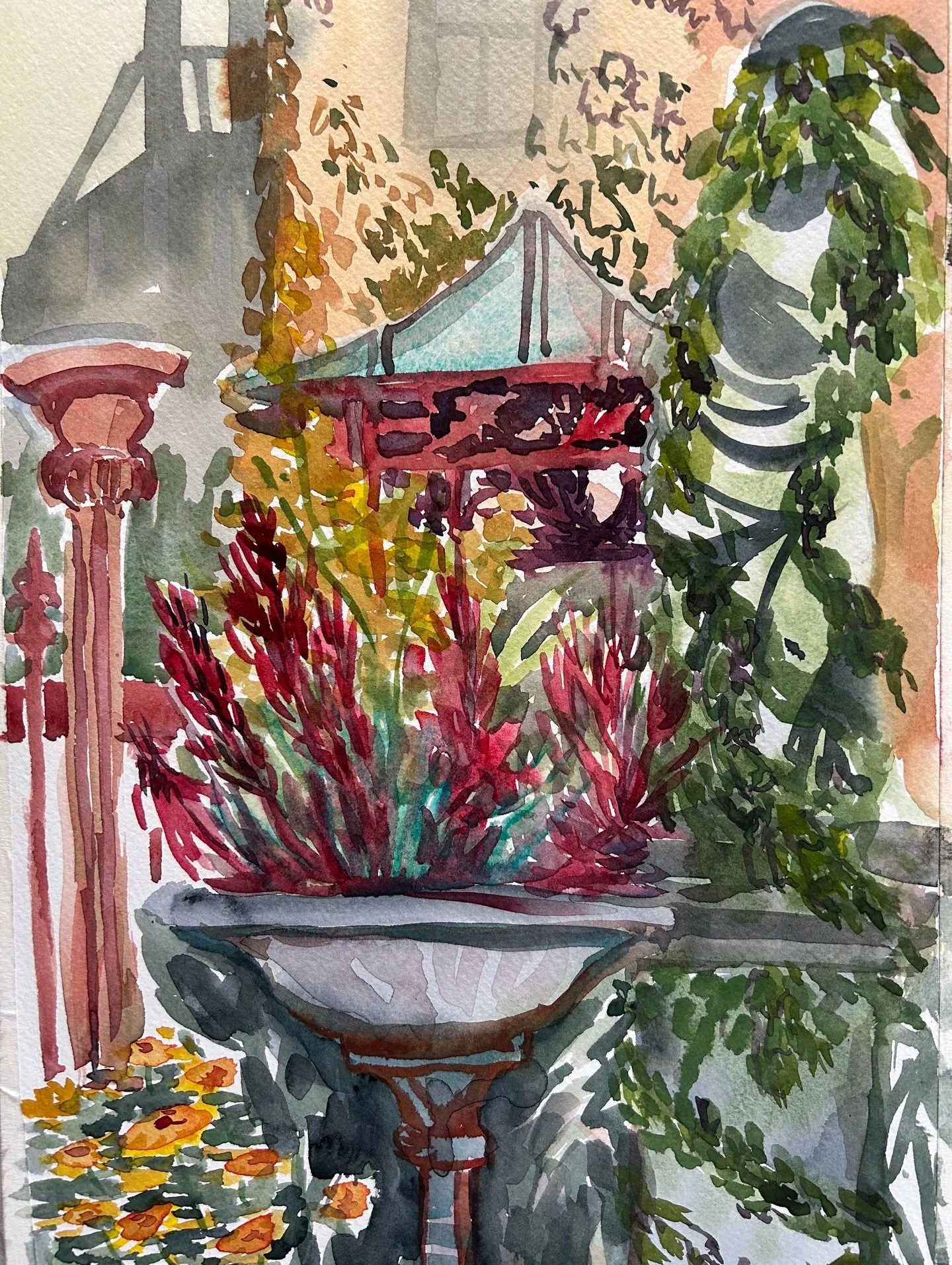 This week&rsquo;s featured work from our Call to Artists is a watercolor piece by @queensgrl60 

Email your ESG inspired artwork to art@elizabethstreetgarden.com 

All are welcome to submit 🌱☀️