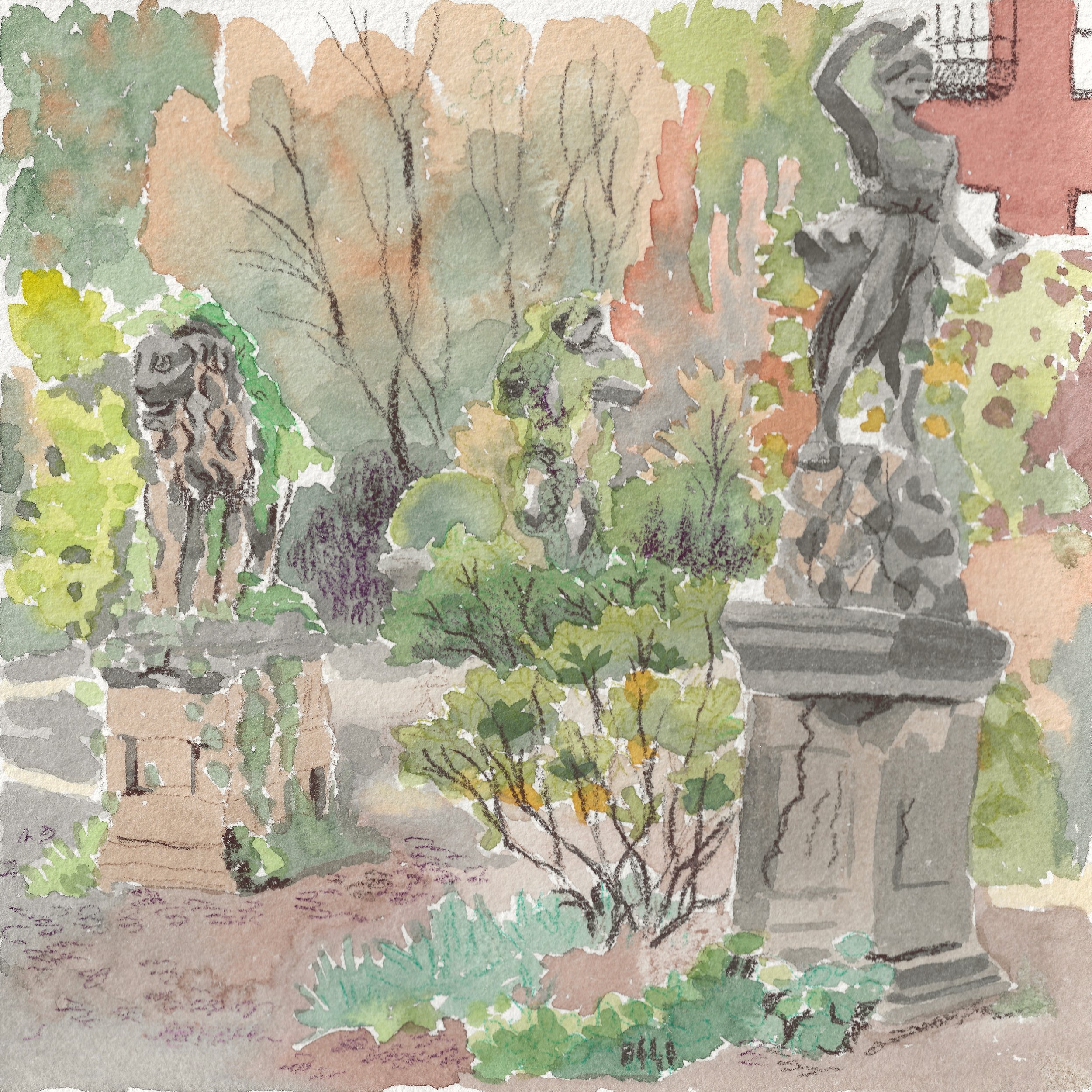 This week&rsquo;s featured work from our Call to Artists is a watercolor piece by @zeyapdraws 

&ldquo;Elizabeth Street Garden has always felt like a rare and beautiful green space in the city.&rdquo;

Plesse email your ESG inspired artwork to art@el