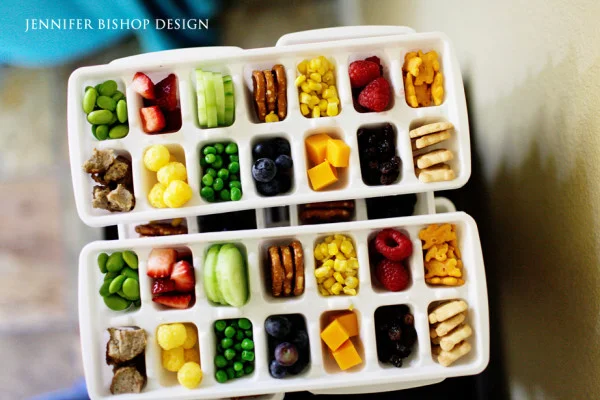 Healthy snacks in ice cube trays (Source: honeyandlime )