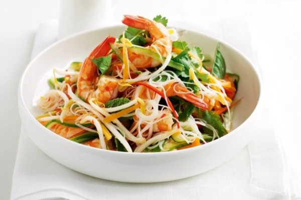 Vietnamese inspired prawn and rice noodle salad (Source: taste )