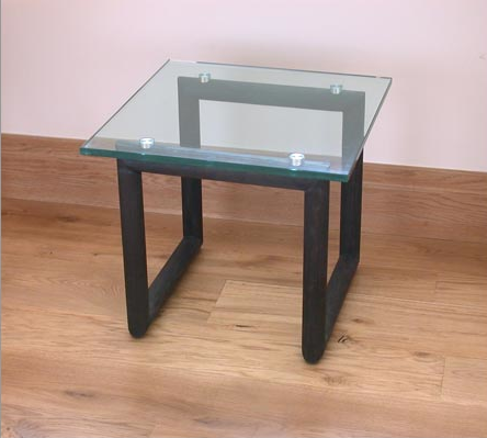 Black ash and glass table