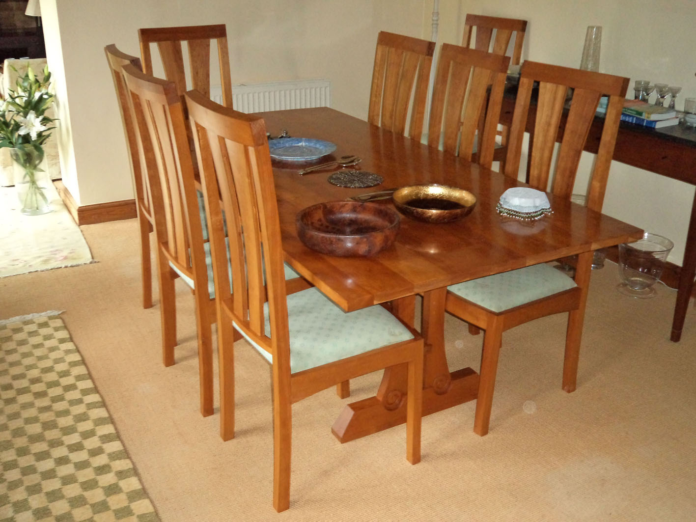 Cherry dining table and chairs