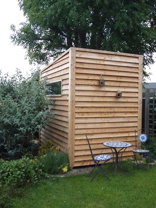 Larch clad garden room