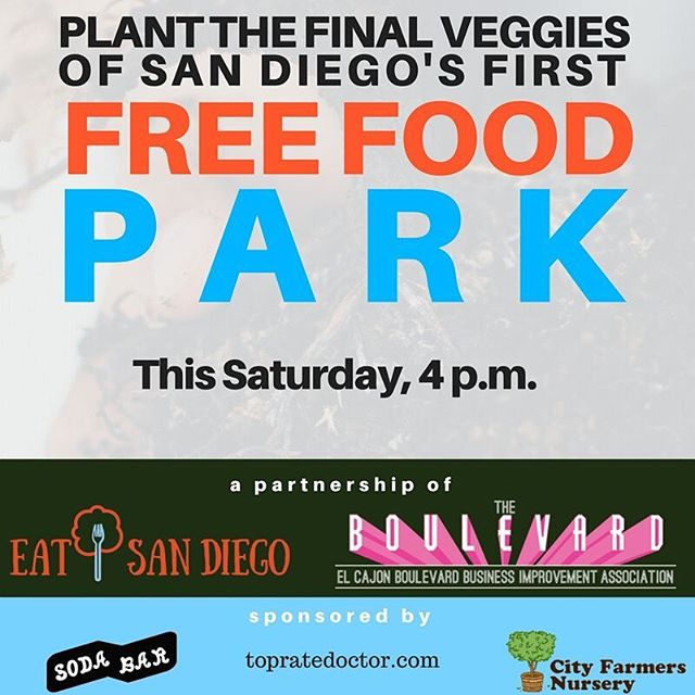 Plant free food. Make history. Join us, Chula Vista City Council Candidate  @markbartlett and @elcajonboulevard at POP UP 15 to plant the first veggies. Event link in bio. 
Special thanks to @sodabarsd @cityfarmersnsy and topratedoctor.com .
.
.
.
.
