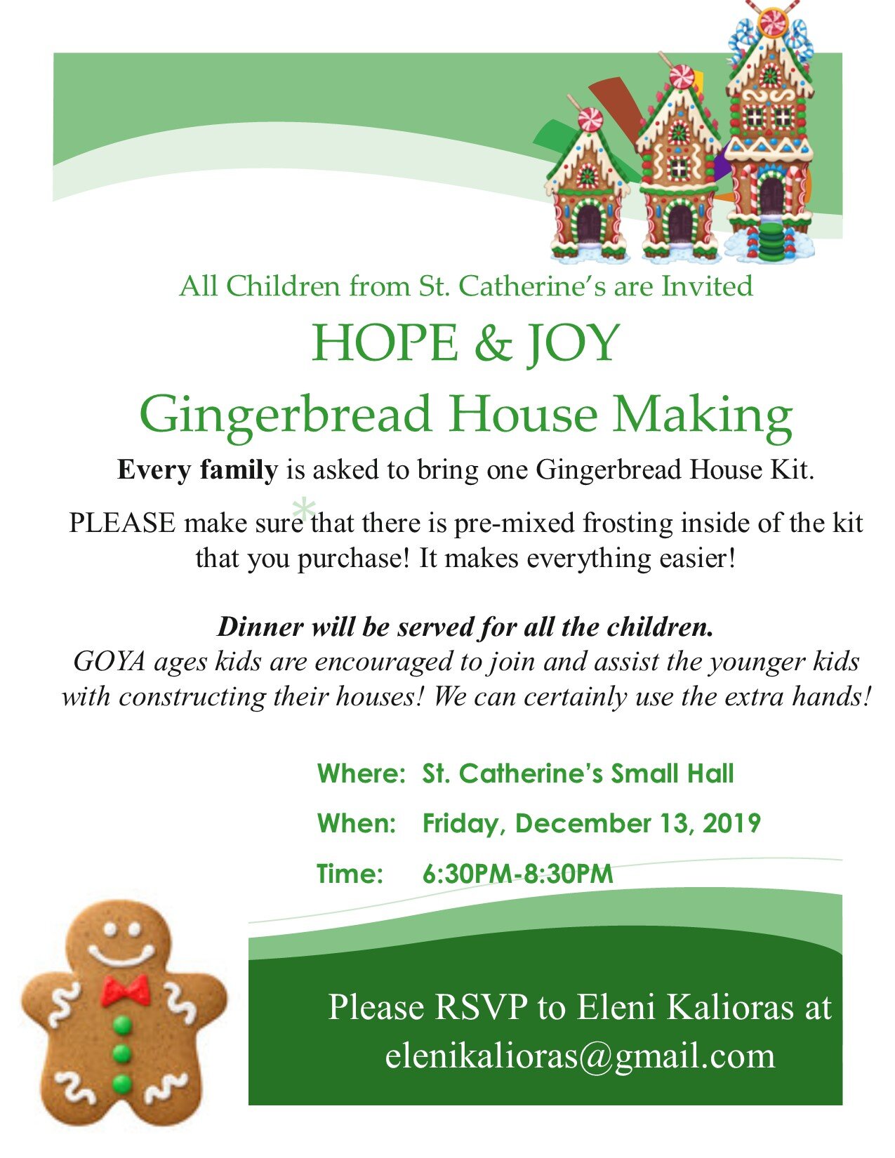 HOPE and JOY Gingerbread Houses — Saint Catherine Greek