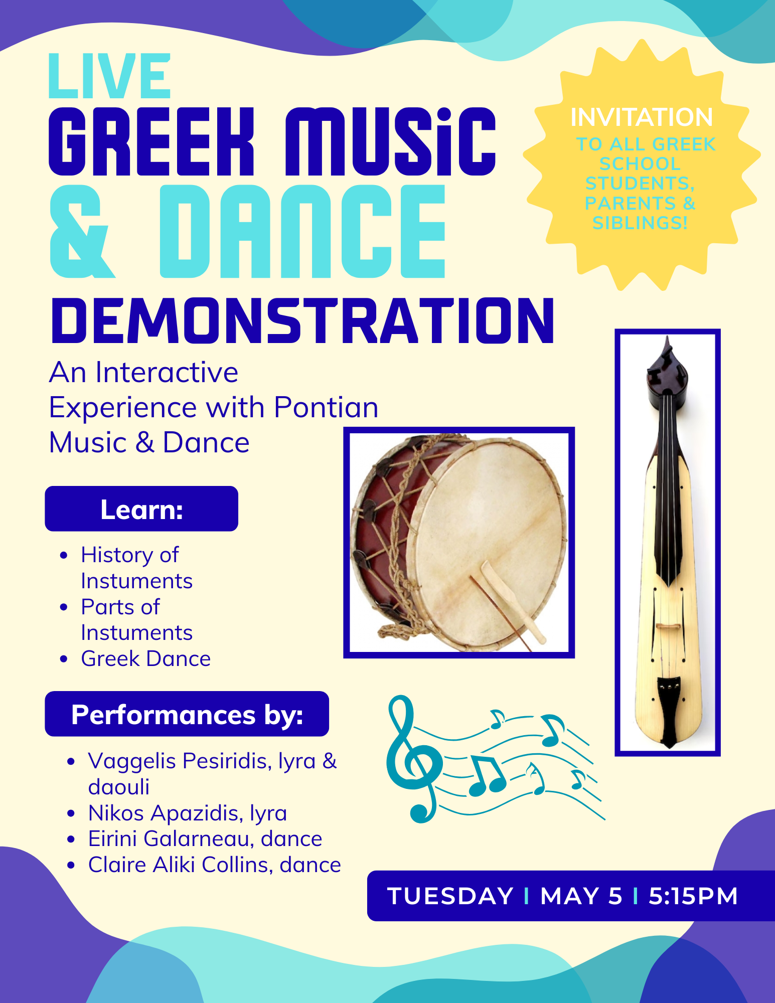 Greek School live Greek Music &amp; Demonstration