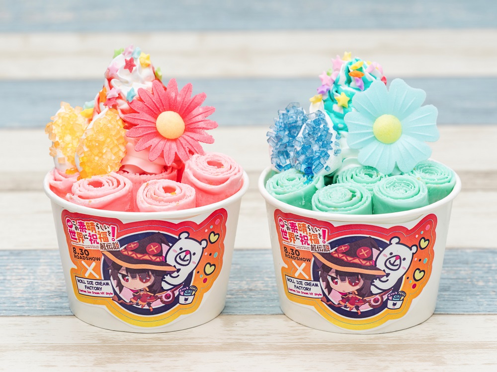 Left: Megumin Strawberry & Mango | Right: Aqua: Mint & Mint