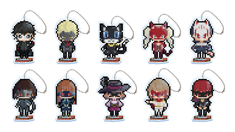 セガコラボカフェ ペルソナ5 ザ・ロイヤル スタンド付きミニアクリルキーホルダー~ドット絵ver.~(全10種) ¥700