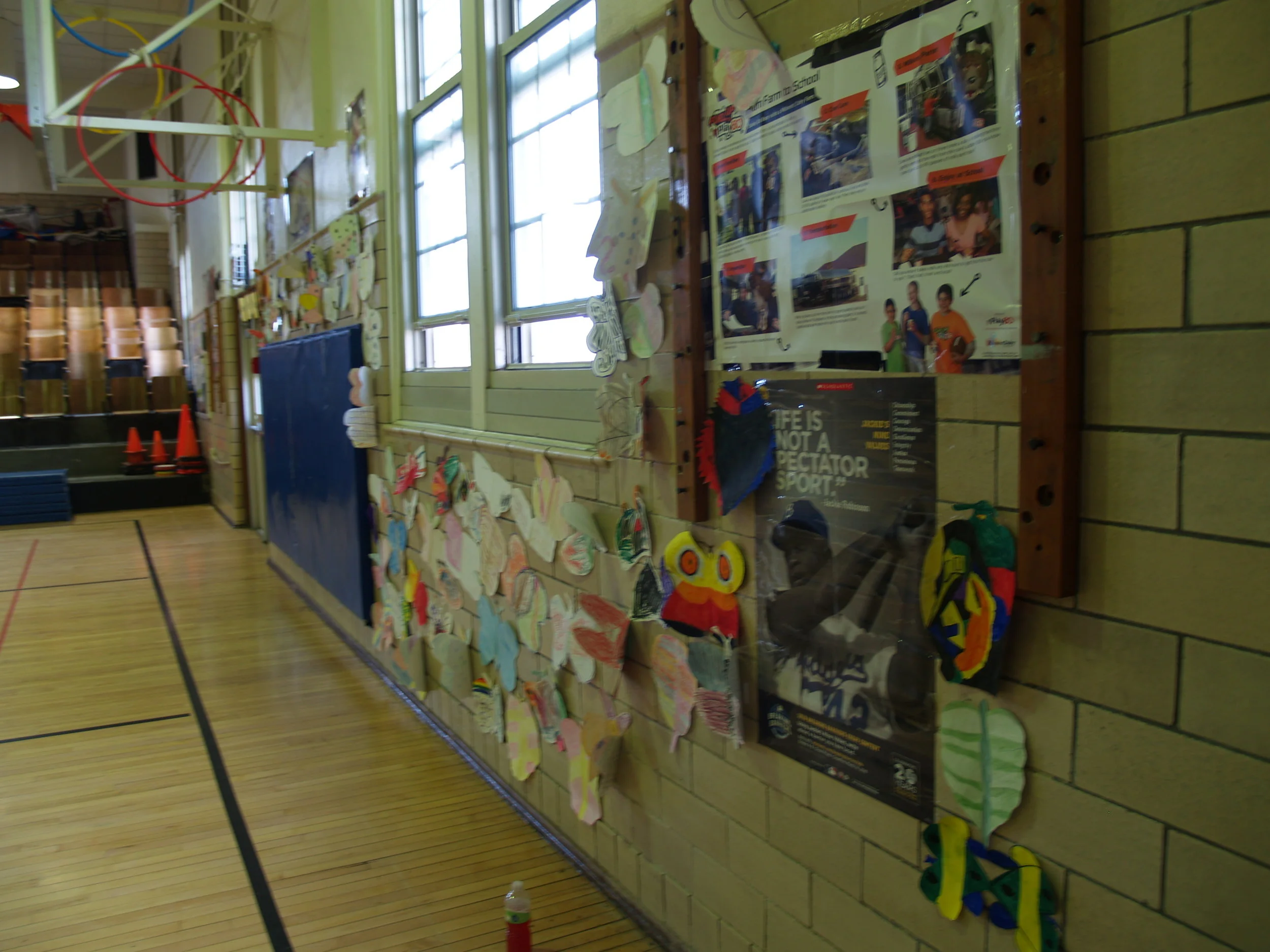 Longfellow kindergarteners and and 6th graders' moth drawings.