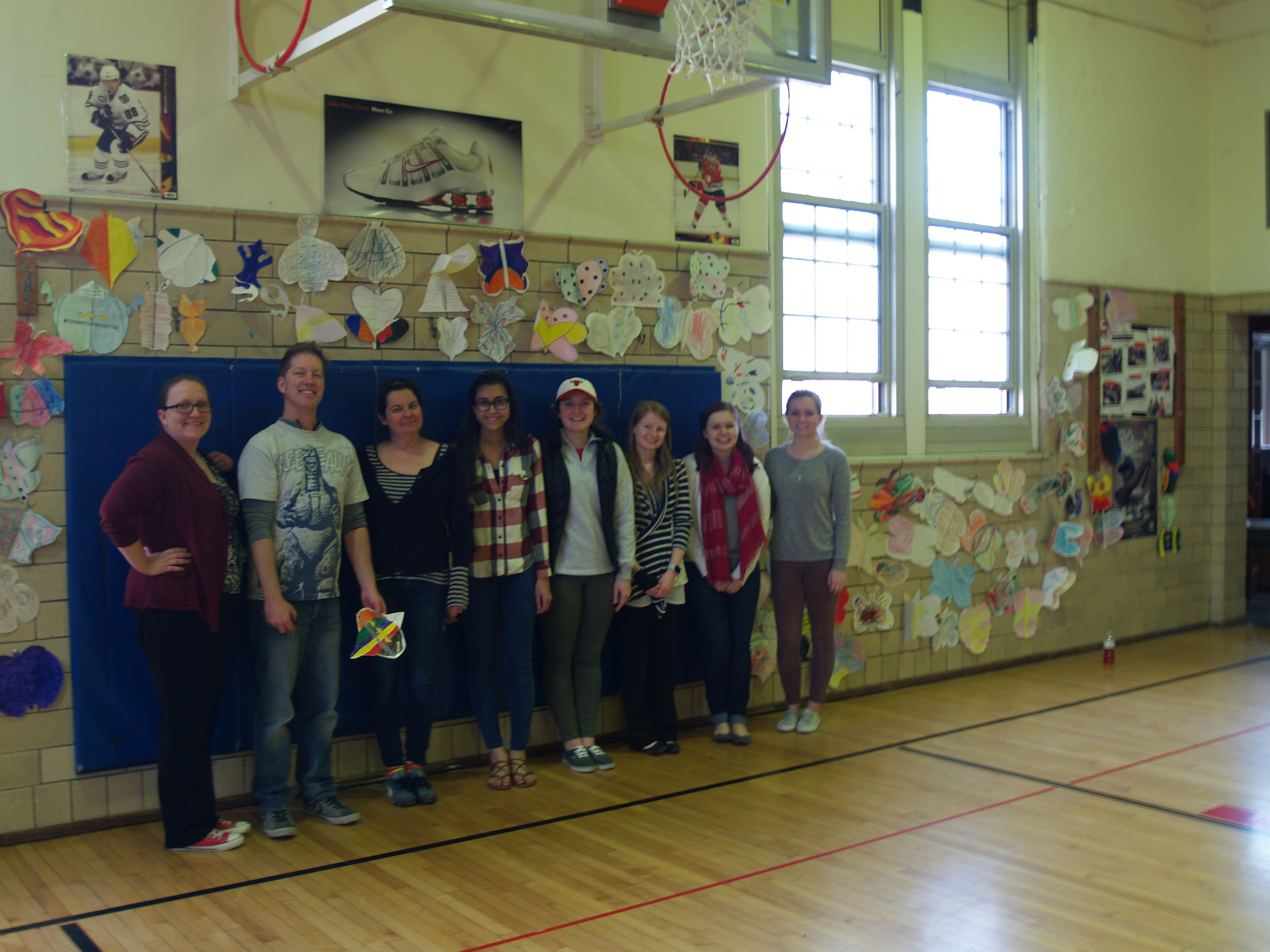 Claire Kovacs, Jeff Schmuki, Wendy DesChene and Augustana Education students