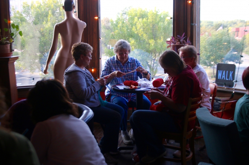 September Crochet-In at Rozz-Tox (photo courtesy of Augustana Photo Bureau)