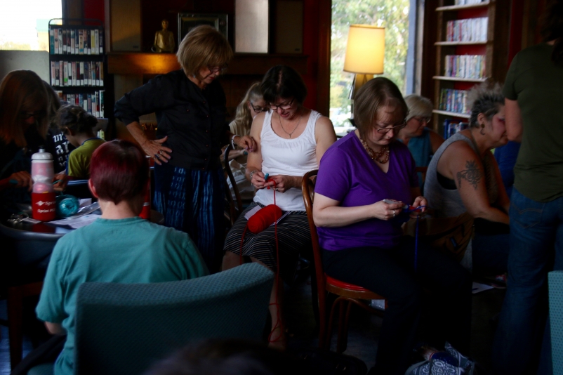 September Crochet-In at Rozz-Tox (photo courtesy of Augustana Photo Bureau)