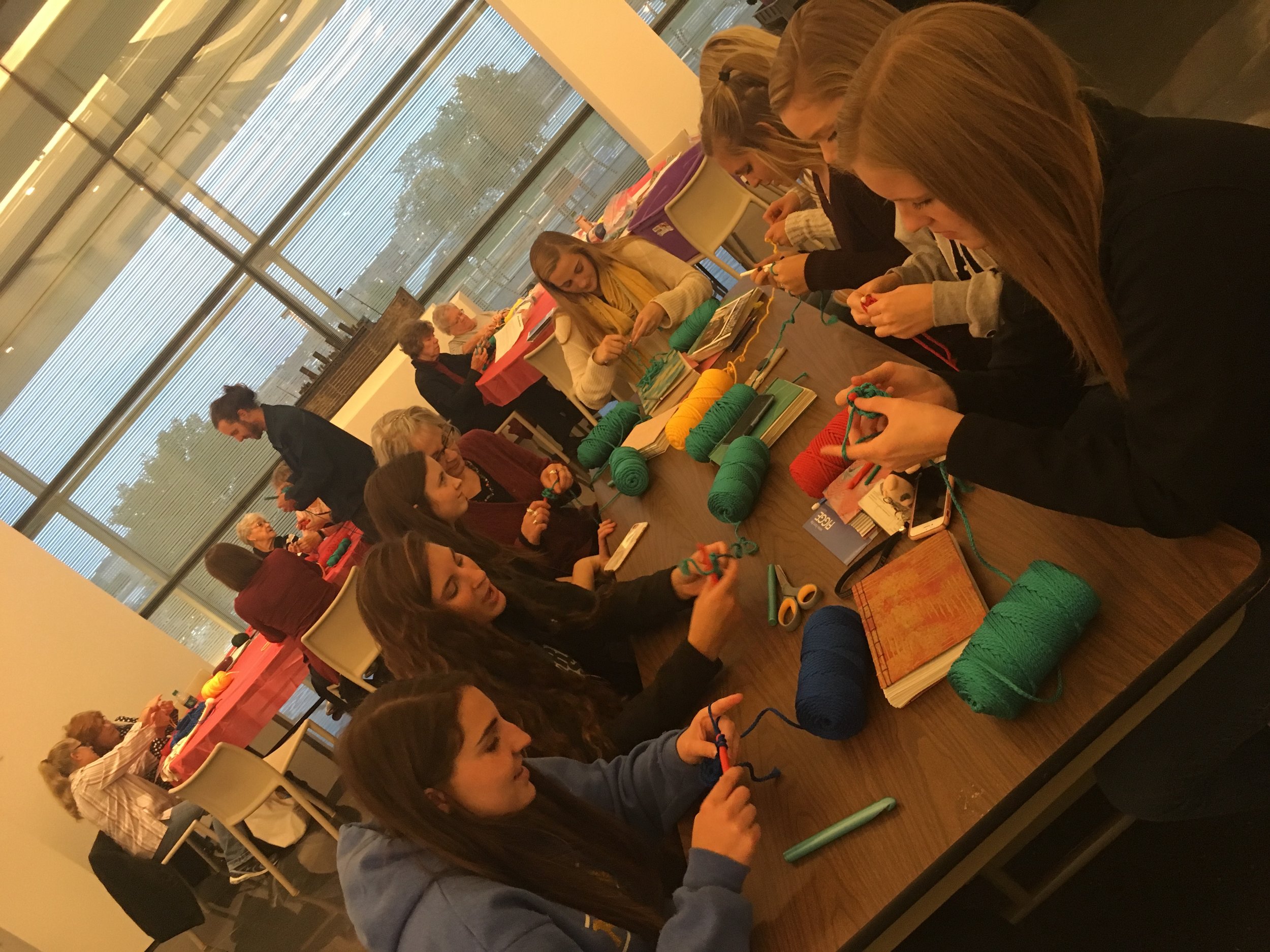 October Crochet-In at the Figge Art Museum