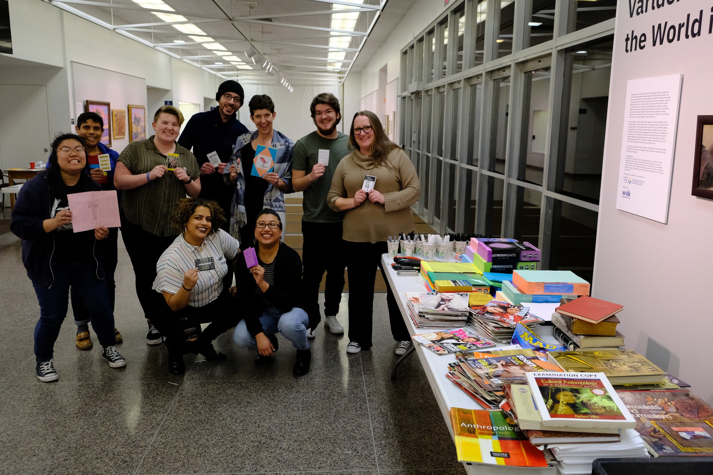 SYA/For the People Artists Collective zine-making workshop (2019). Photo courtesy of the Augustana Photo Bureau, photographer: Mikaylo Kelly.