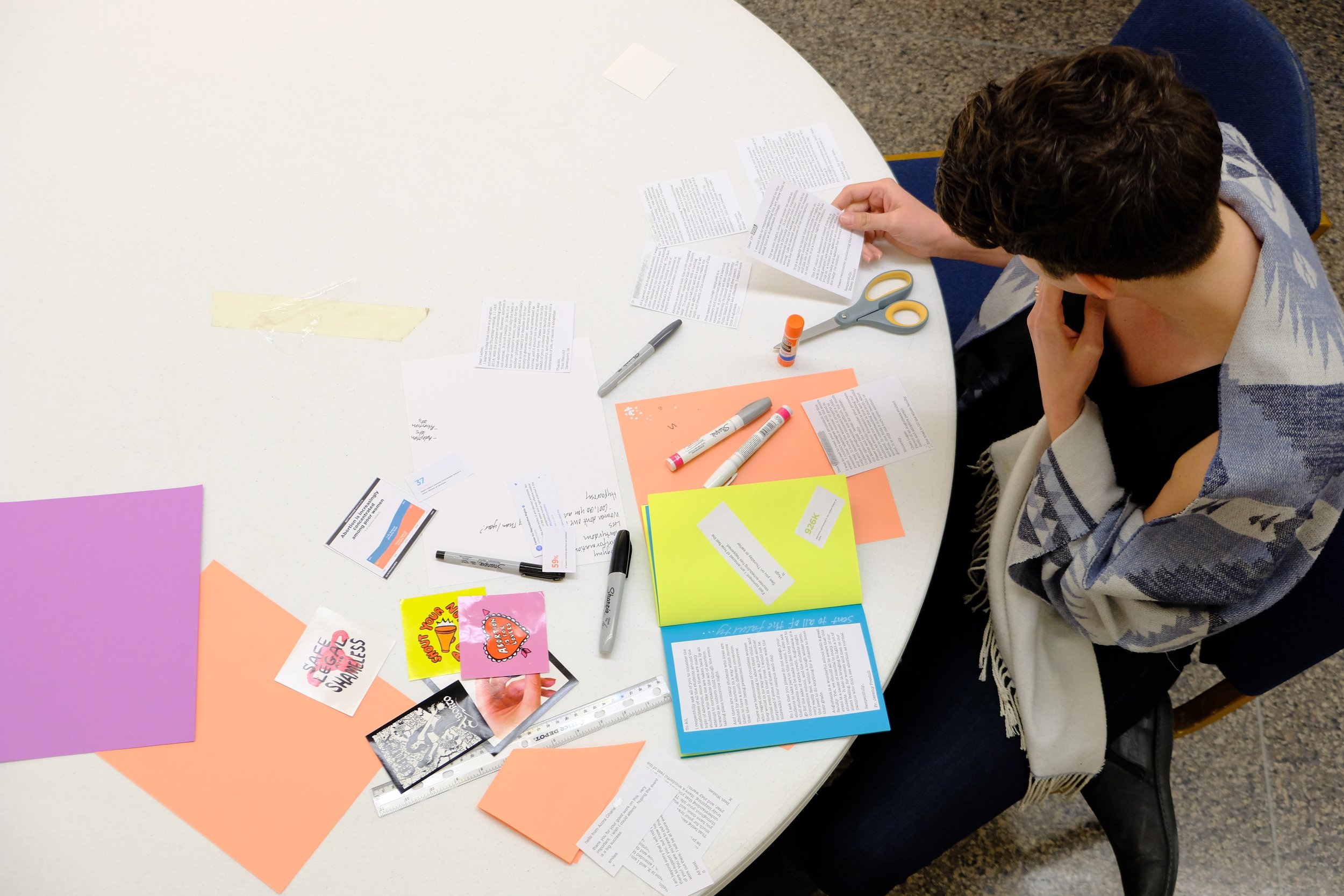 SYA/For the People Artists Collective zine-making workshop (2019). Photo courtesy of the Augustana Photo Bureau, photographer: Mikaylo Kelly.
