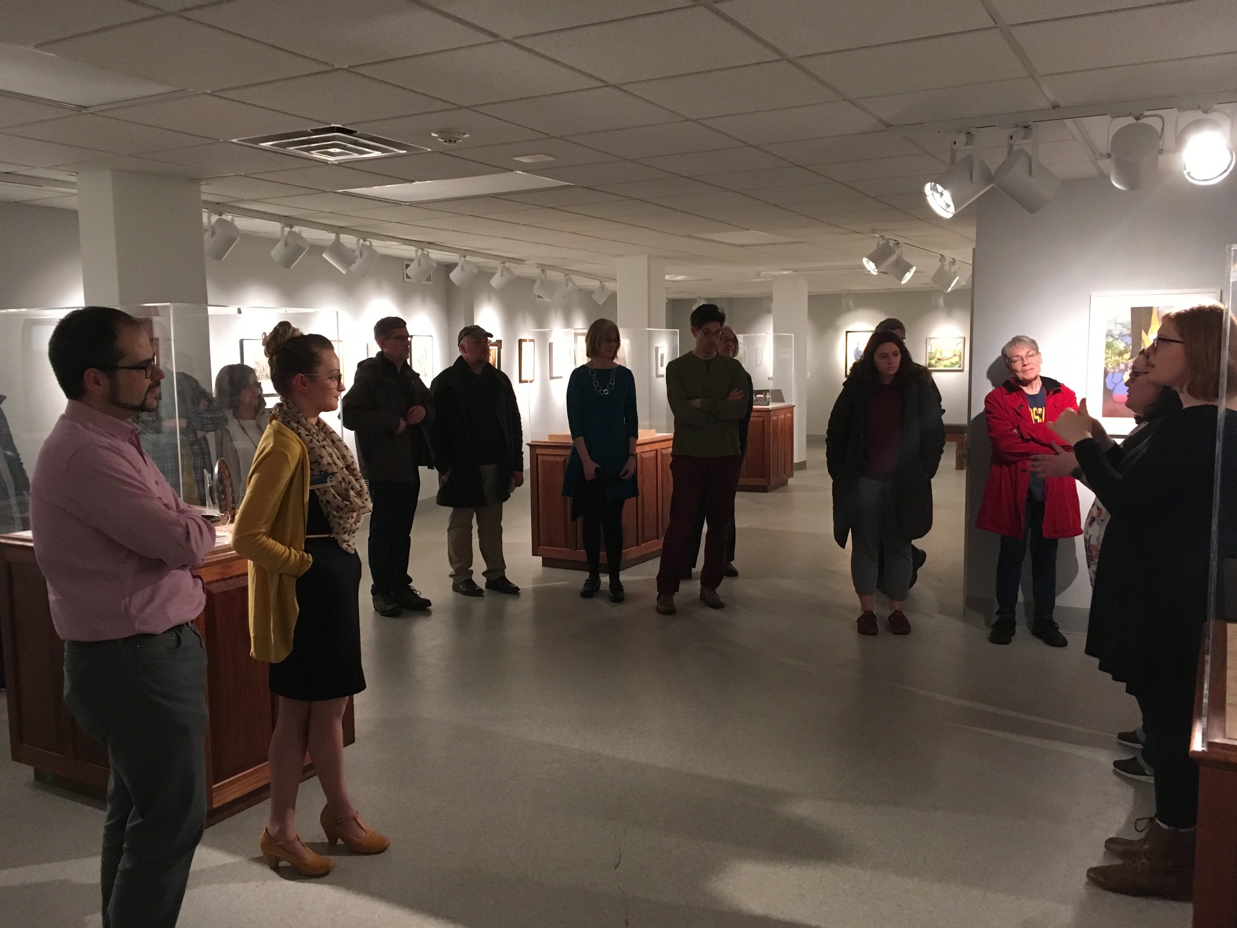  Charles Haag's Art + Archive at Augustana. Tour led by Dr. Kimberly La Palm (Scandinavian Studies) and Lisa Huntsha (Swenson Swedish Immigration Research Center). ASL interpreter: Bambi Suits. 