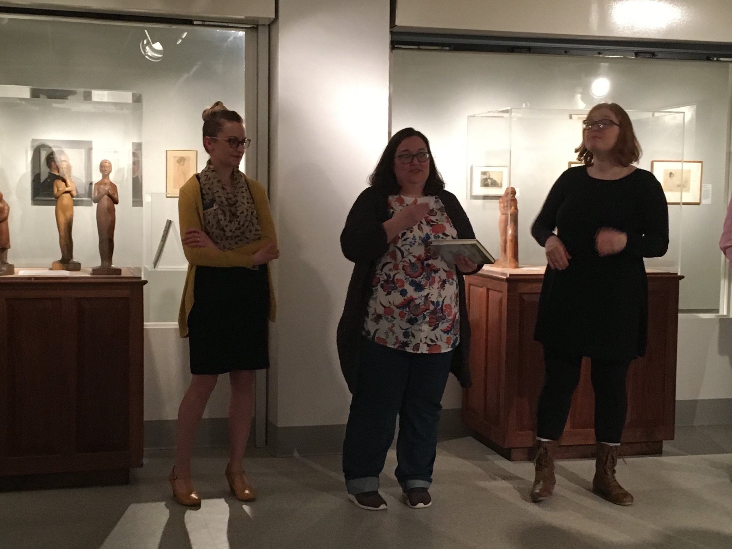  Charles Haag's Art + Archive at Augustana. Tour led by Dr. Kimberly La Palm (Scandinavian Studies) and Lisa Huntsha (Swenson Swedish Immigration Research Center). ASL interpreter: Bambi Suits. 