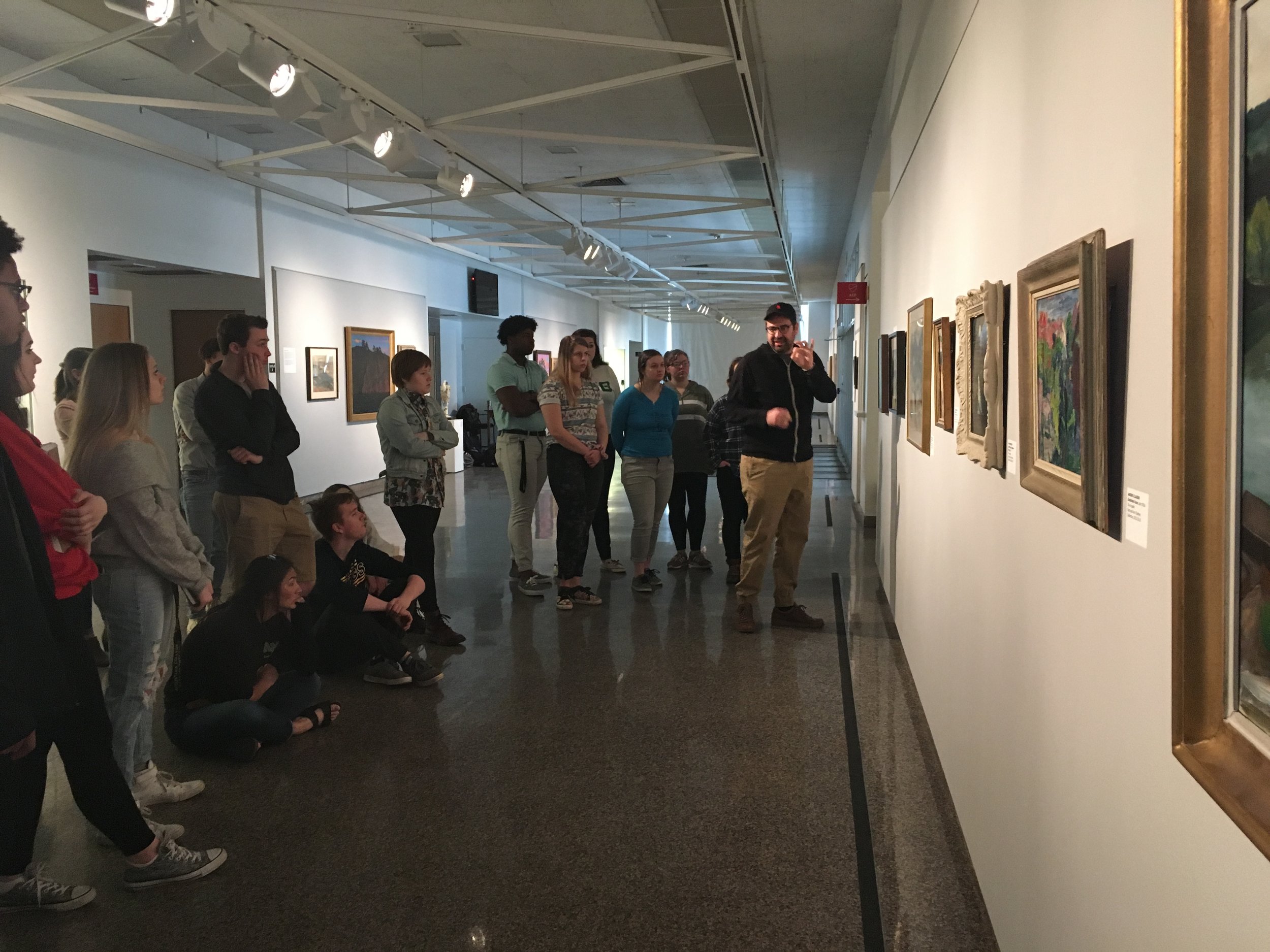  Marcos Valella class visit in galleries with Honors First Year Seminar.  