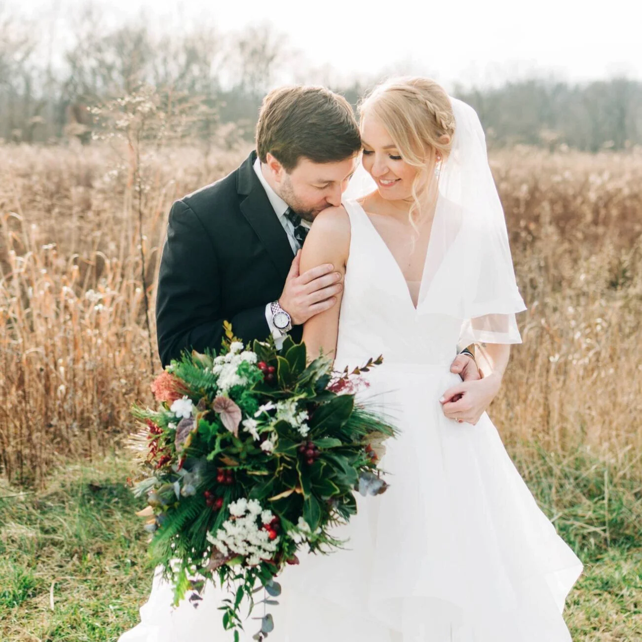                                     Haleigh + Matthew's Classic Winter Wedding