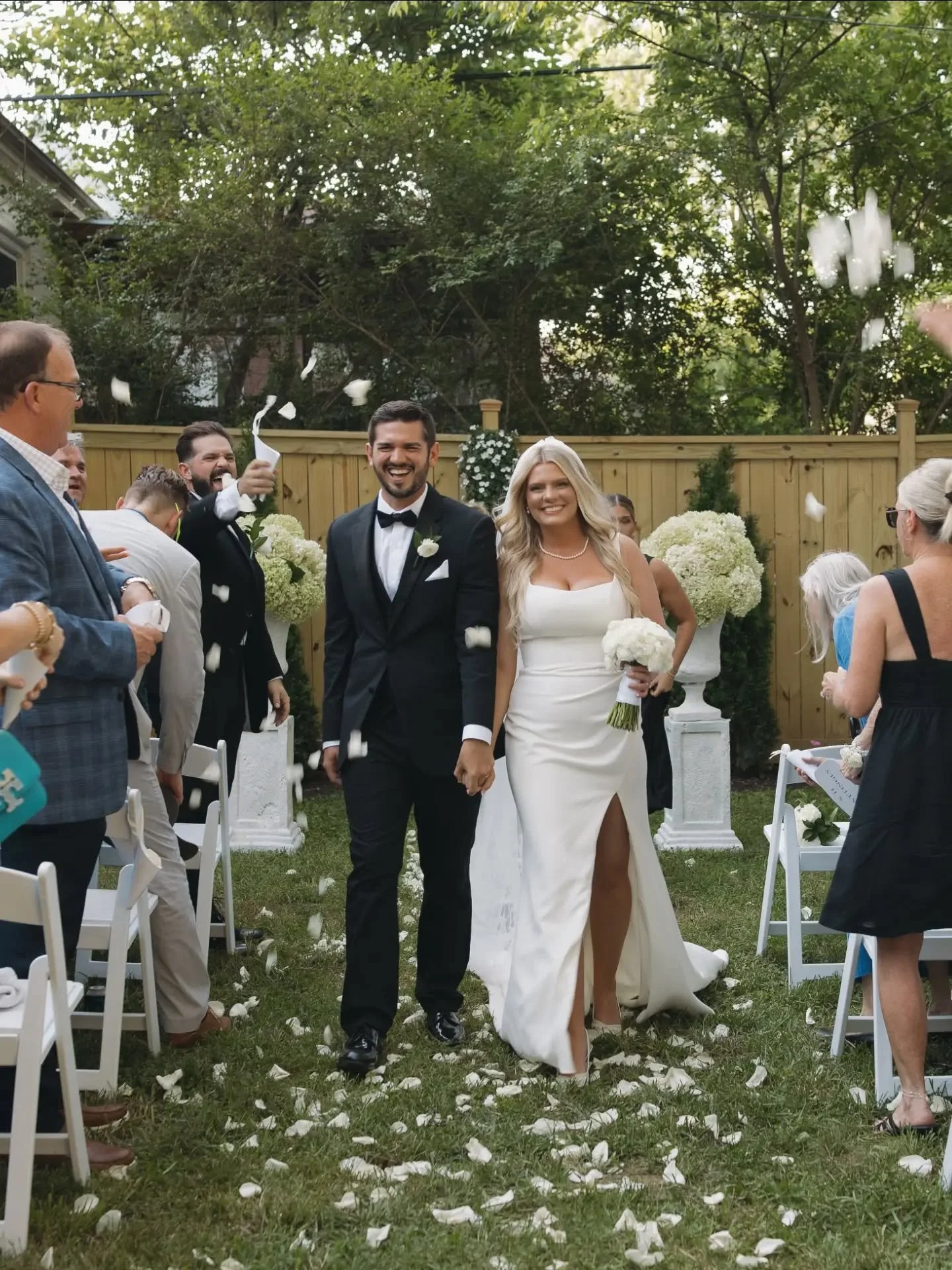 Stacey and Hugh (featured in Vol. 18.1.) were married in the backyard of their first home, a setting that carried deep personal meaning from the start. In the months leading up to the wedding, Hugh transformed the space himself, reshaping it into the