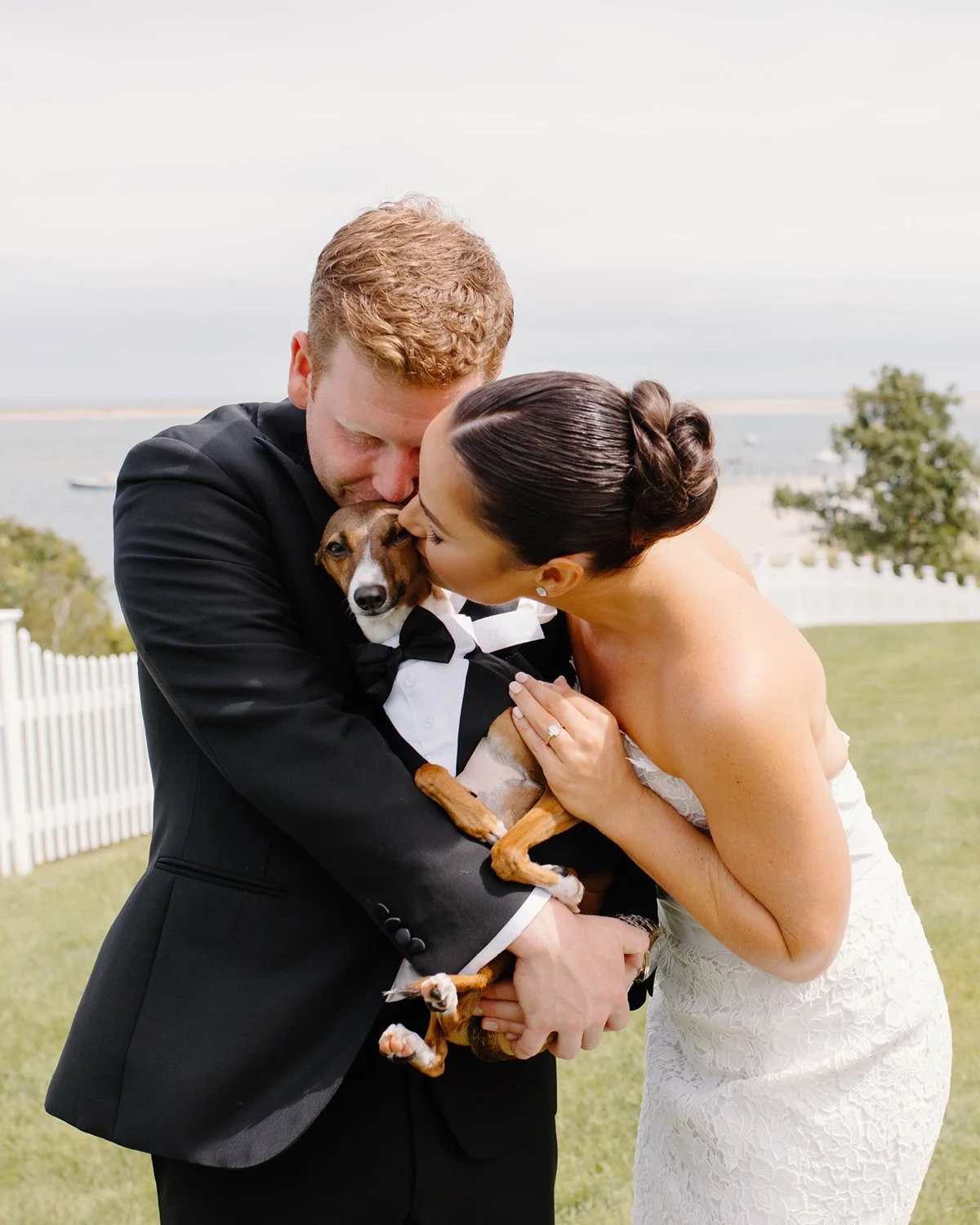 Storm clouds gave way to sunshine just in time for Loghean and Huntley to say "I do" on the coast of Chatham, Massachusetts.

With an outdoor ceremony overlooking the beach, boats, and blooming hydrangeas, the couple trusted a little Southe