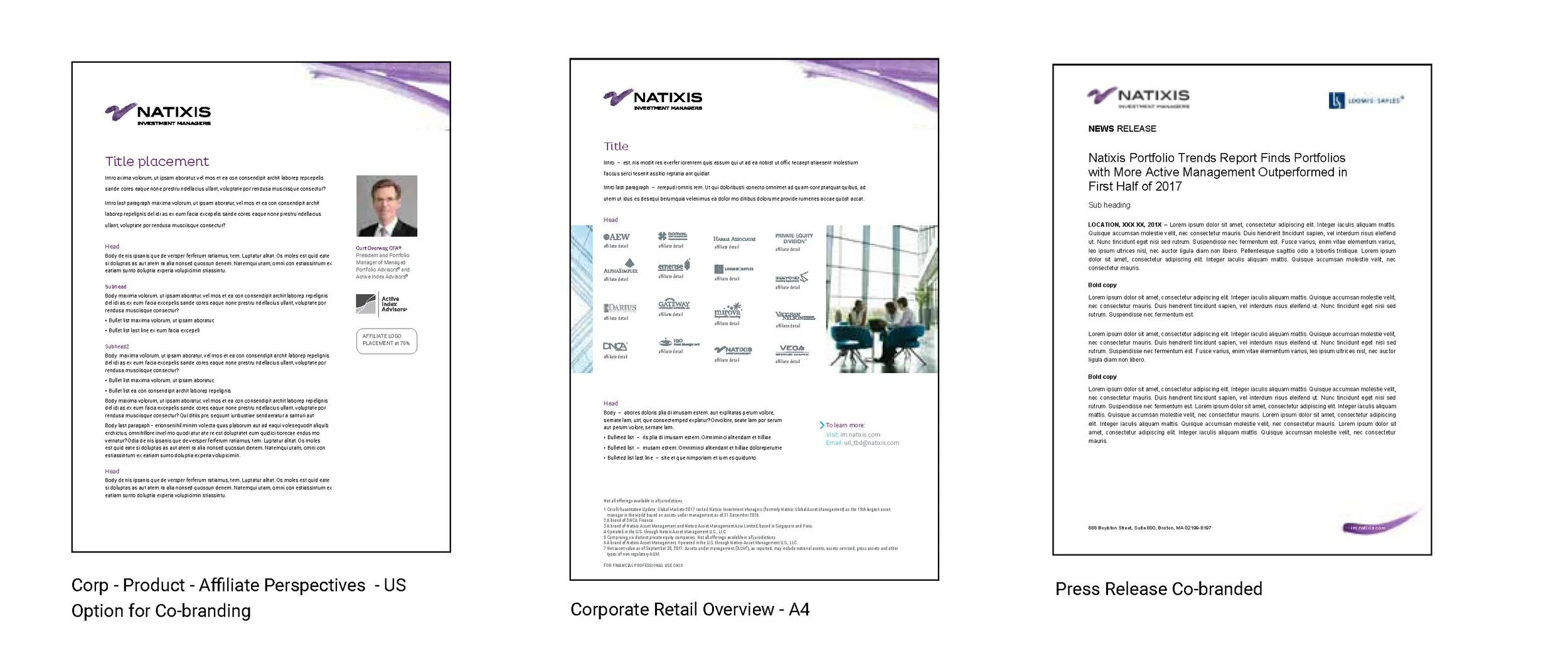  Sub-tier includes: affiliate perspectives, corporate overview and press release templates. 