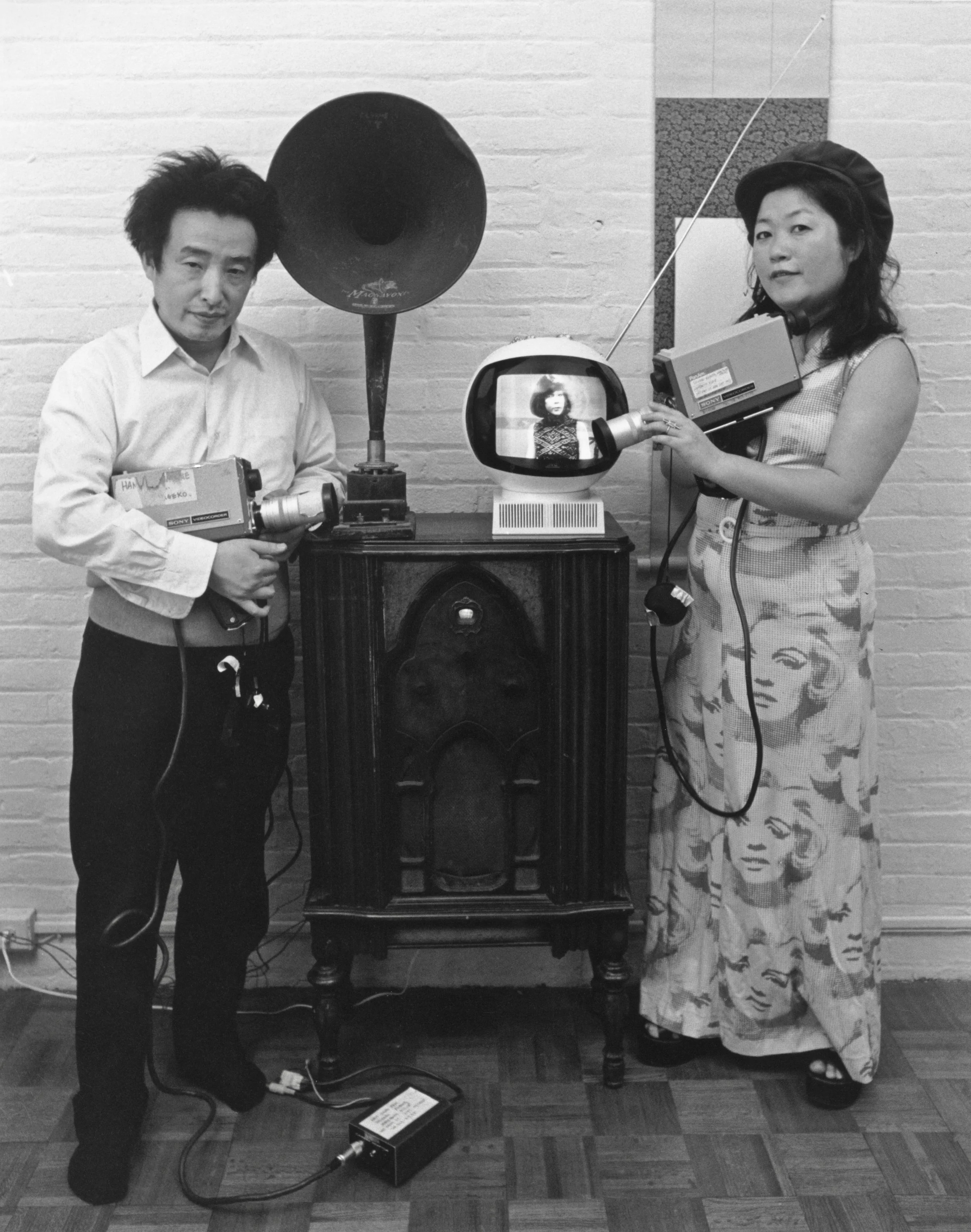 Tom Haar, Shigeko Kubota and Nam June Paik, 1974. ©Tom Haar