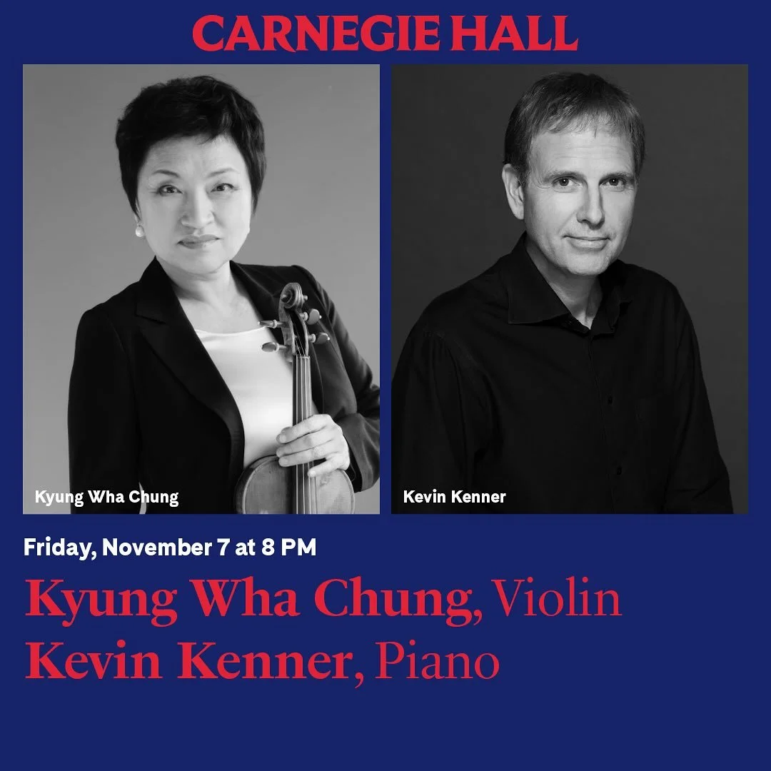 🎻(Special Offer) Violin Legend Kyung Wha Chung Returns to Carnegie Hall!

Don&rsquo;t miss the legendary Korean violinist, Kyung Wha Chung, in her long-awaited return to Carnegie Hall on Friday, November 7. 

Joined by pianist Kevin Kenner, Chung wi