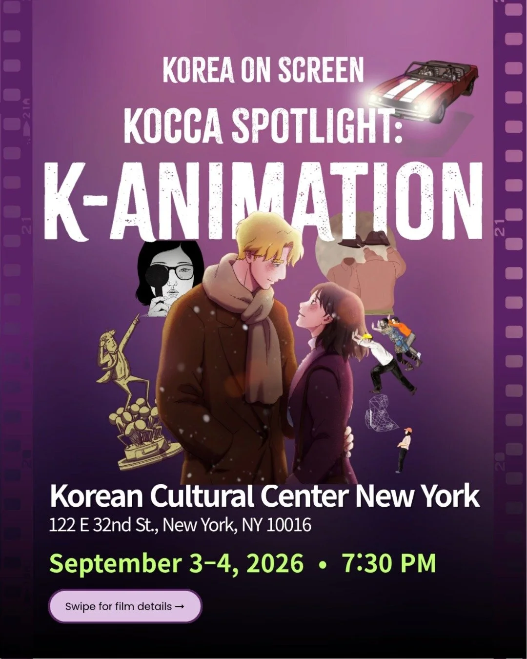 🎥 Korea On Screen: KOCCA Spotlight
🎬 𝓚-𝓐𝓷𝓲𝓶𝓪𝓽𝓲𝓸𝓷

Step into the imaginative world of contemporary Korean animation.

Across two nights, one feature animation and five animated shorts explore connection and separation, the boundaries betwe