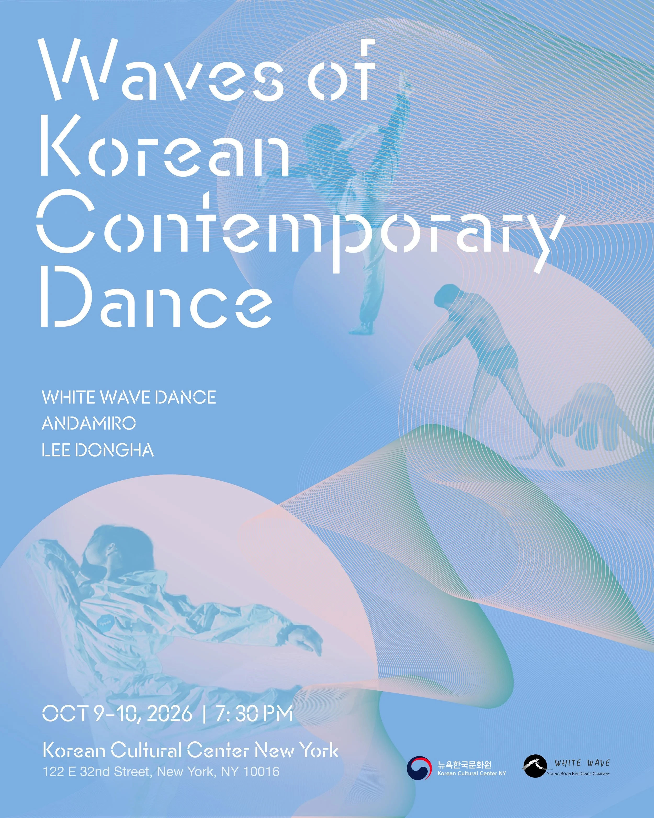 Three distinct voices come together on one stage, featuring works by WHITE WAVE Young Soon Kim Dance Company, Andamiro Art Company, and choreographer Lee Dongha.

Experience three perspectives on Korean contemporary dance, from storytelling and dynam