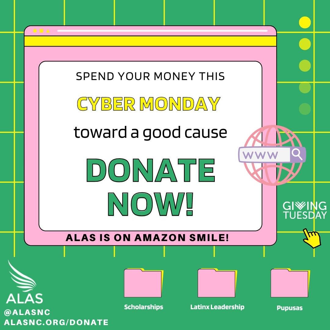 It&rsquo;s Cyber Monday! If you&rsquo;re buying from Amazon today, make sure you shop on smile.amazon.com and select ALAS as your nonprofit. Amazon will donate 0.5% of your eligible purchases to ALAS at no extra cost to you!

Visit the link in our bi