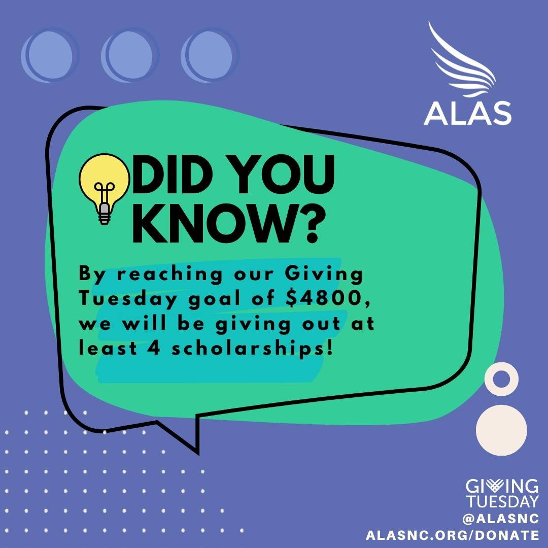 We are almost halfway to our goal of $4800! Meeting this goal will allow us to provide 4&ndash;8 students with scholarships for next year.

Visit the link in our bio to donate!

#givingtuesday2021 #givingtuesday #nonprofit #donate #givingback #commun