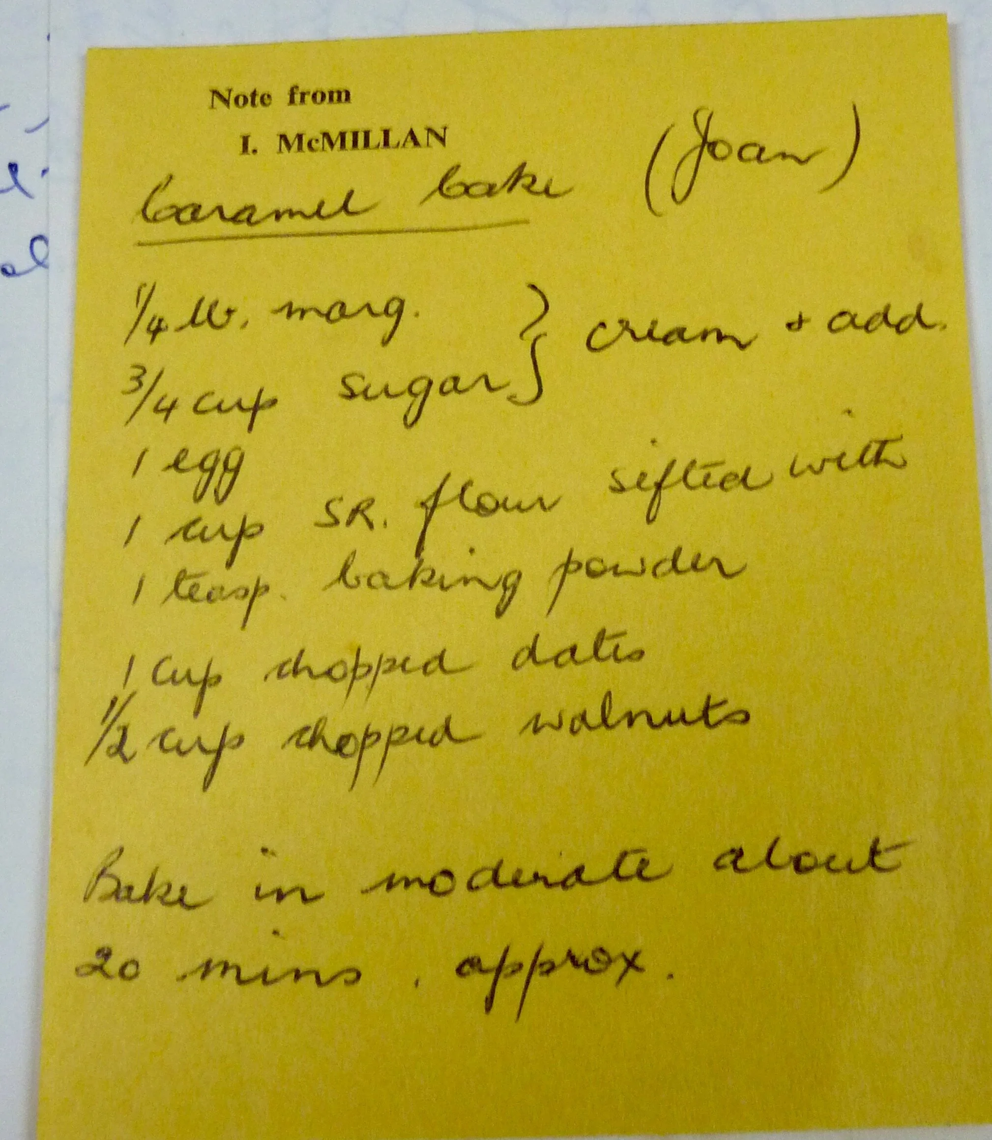 Old Recipes - Caramel Bake (Joan)