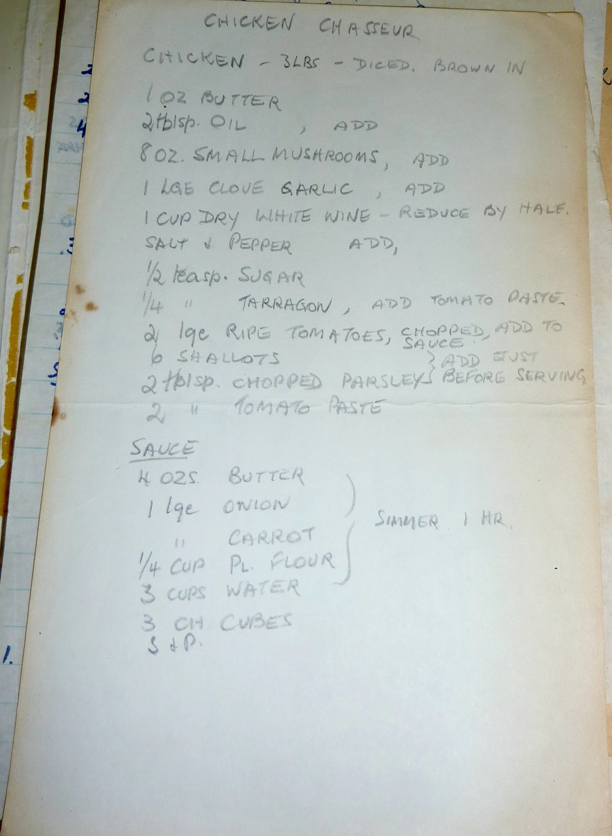 Old Recipes - Chicken