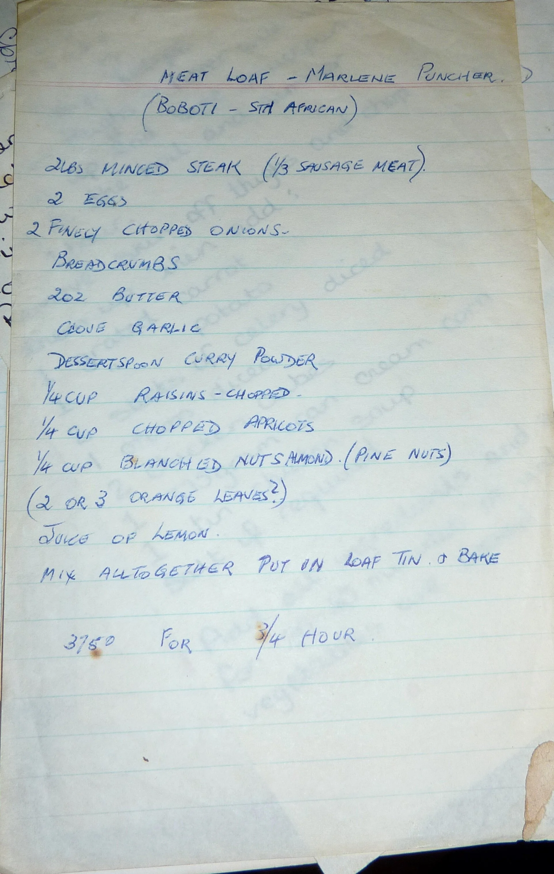 Old Recipes - Mince