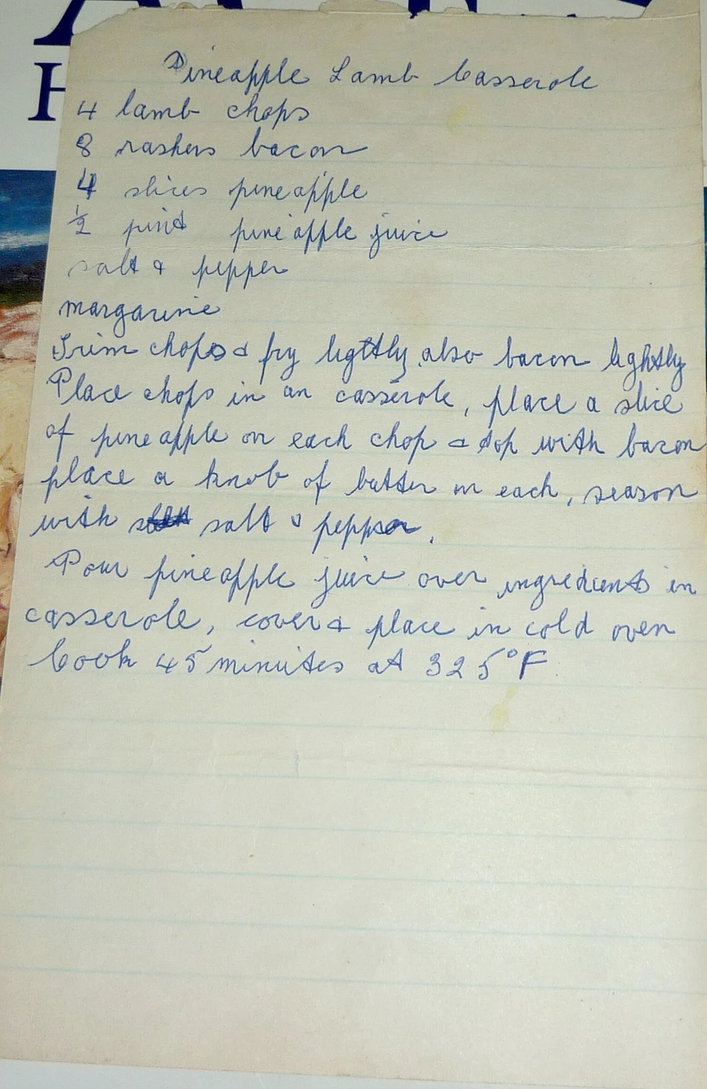 Pineapple Lamb Casserole