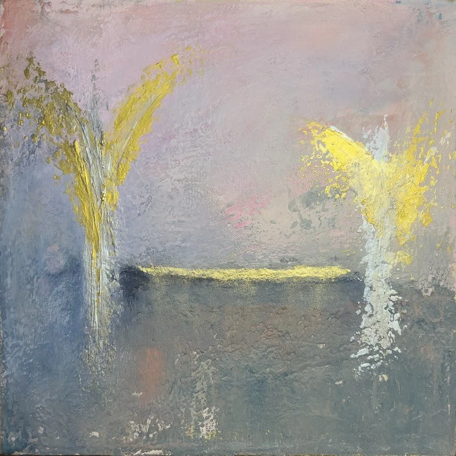 After meditating on the death and resurrection of Jesus, I was inspired to paint Unveiled Mercy, which portrays Mary Magdalene&rsquo;s experience at the empty tomb on the morning of  his resurrection. Looking in, she saw two angels&mdash;one at the h