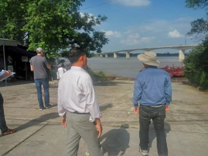Our river group walked with villagers to see the Red River and new-built bridge