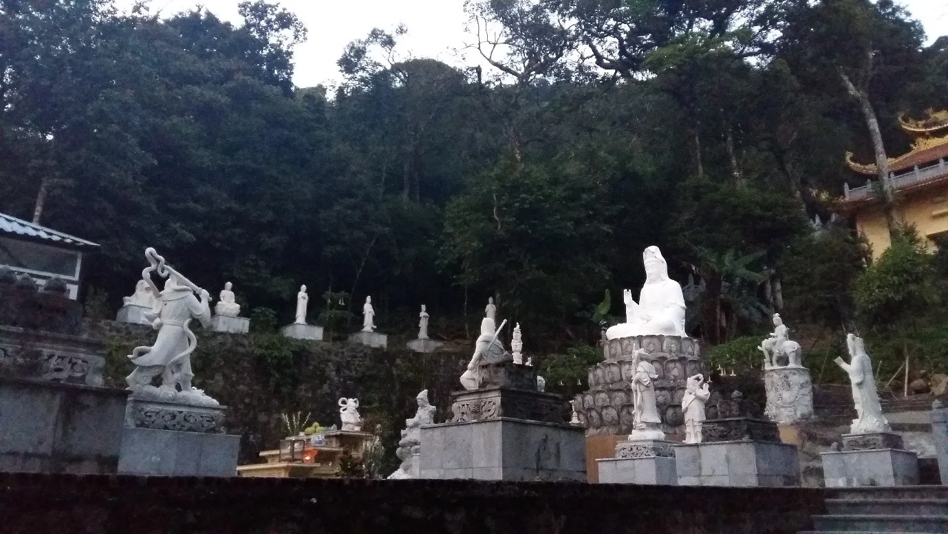 Photo: The Mahayana Buddhist temple which is located on the top of the mountain among nature.