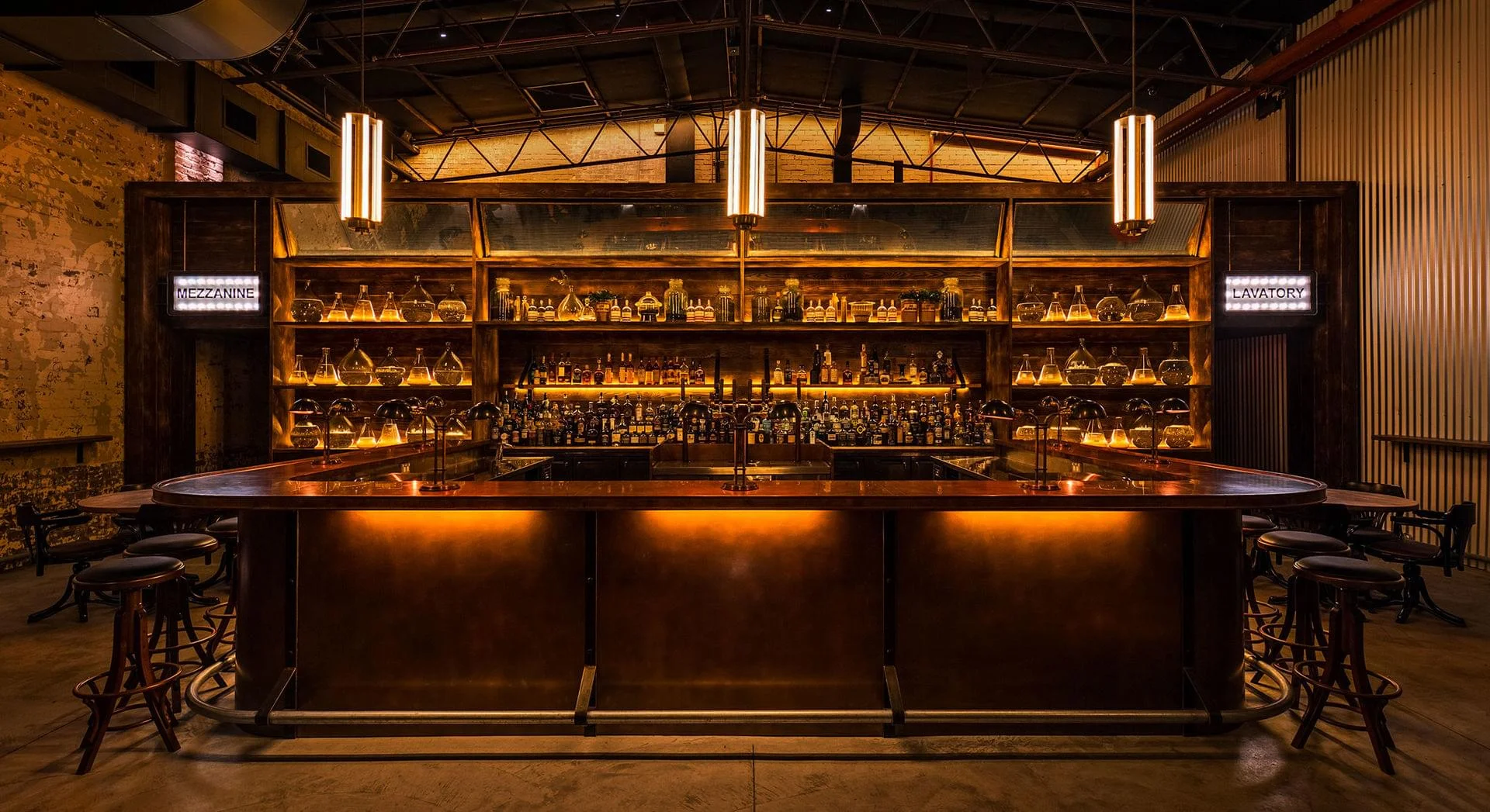 The bar at Archie Rose Distillery